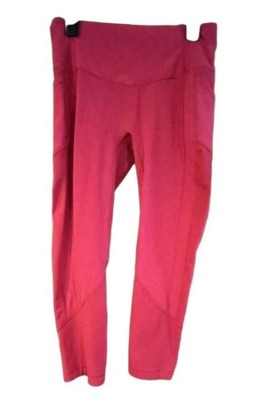 Lululemon Fast and Free Crop Size 10 Pink Leggings Pockets
